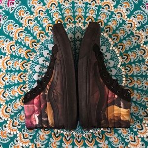 Vans floral hightop skate sneakers.